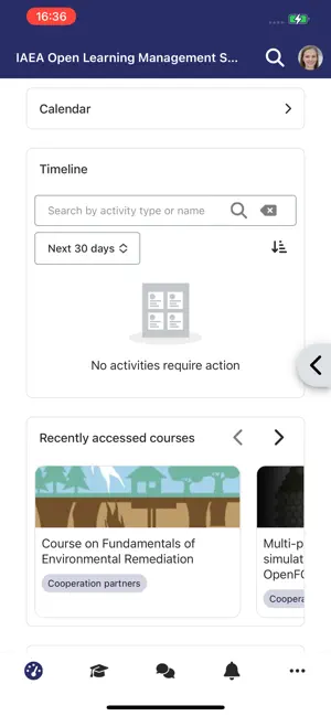 IAEA Learning Platform screenshot 1