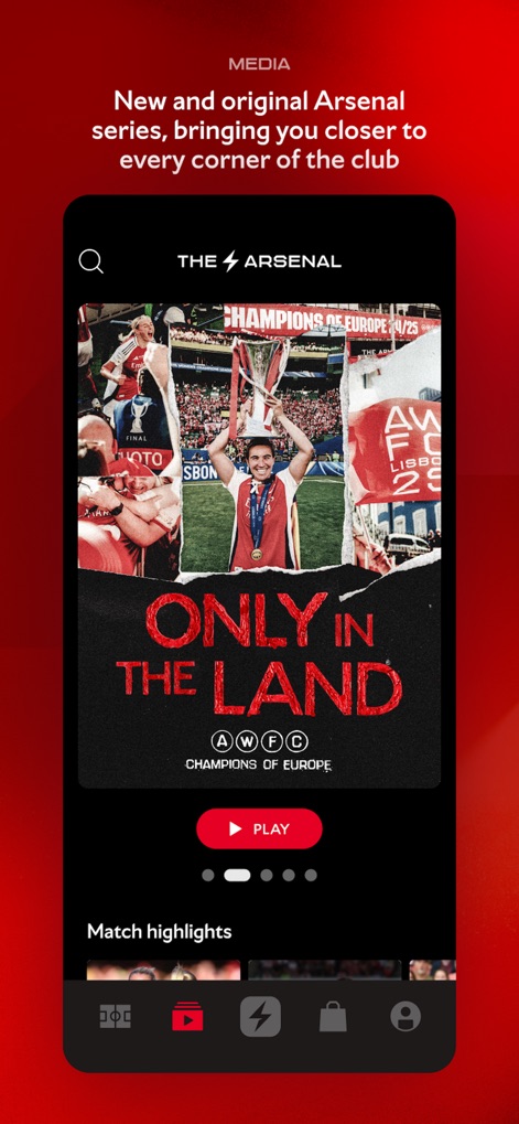 The Arsenal: Official App - 이 앱은 '챔피언스 오브 유럽'과 같은 독점적인 아스널 오리지널 시리즈를 선보이며, 고품질 비디오 콘텐츠와 함께 구단의 다채로운 스토리를 경험하게 합니다.