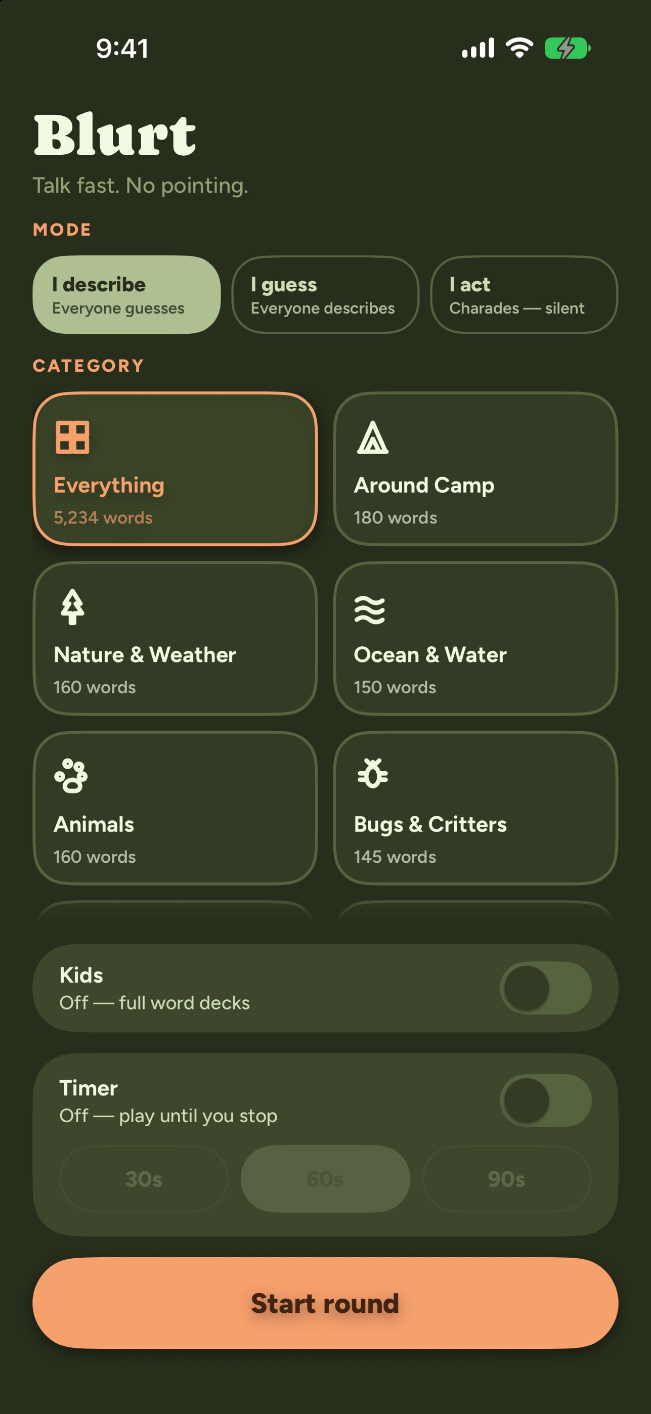 Screenshot 1 of Blurt - Campfire Word Game