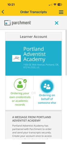 Portland Adventist Academy screenshot