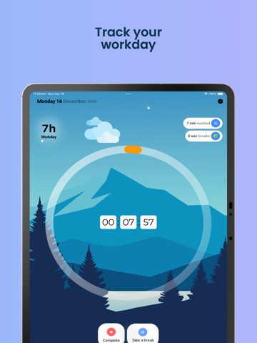 WorkZen - Time and Breaks iPad screenshot