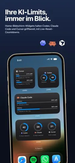 Screenshot von Limits: AI Usage Tracker auf dem iPhone 1