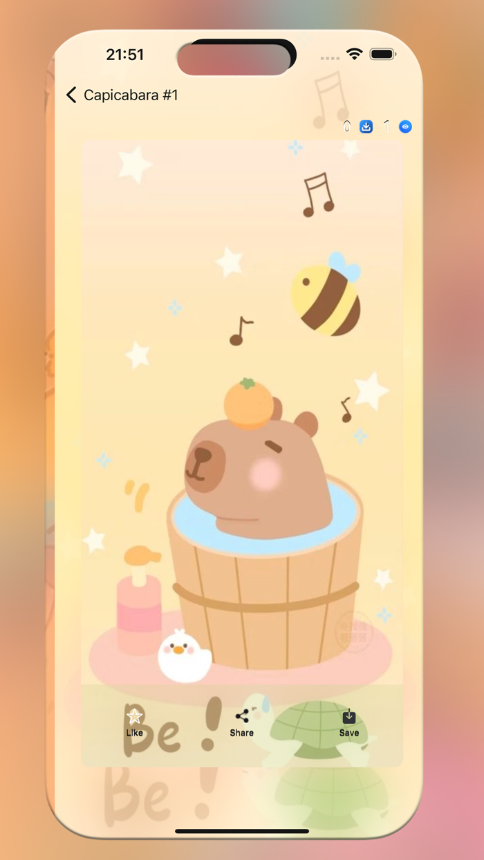 Cute Kapi Capybara Wallpaper