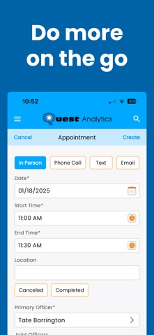 Quest Analytics CRM screenshot
