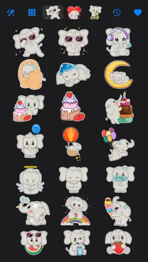 Screenshot von Cute Elephant Stickers - Kiana auf dem iPhone 3