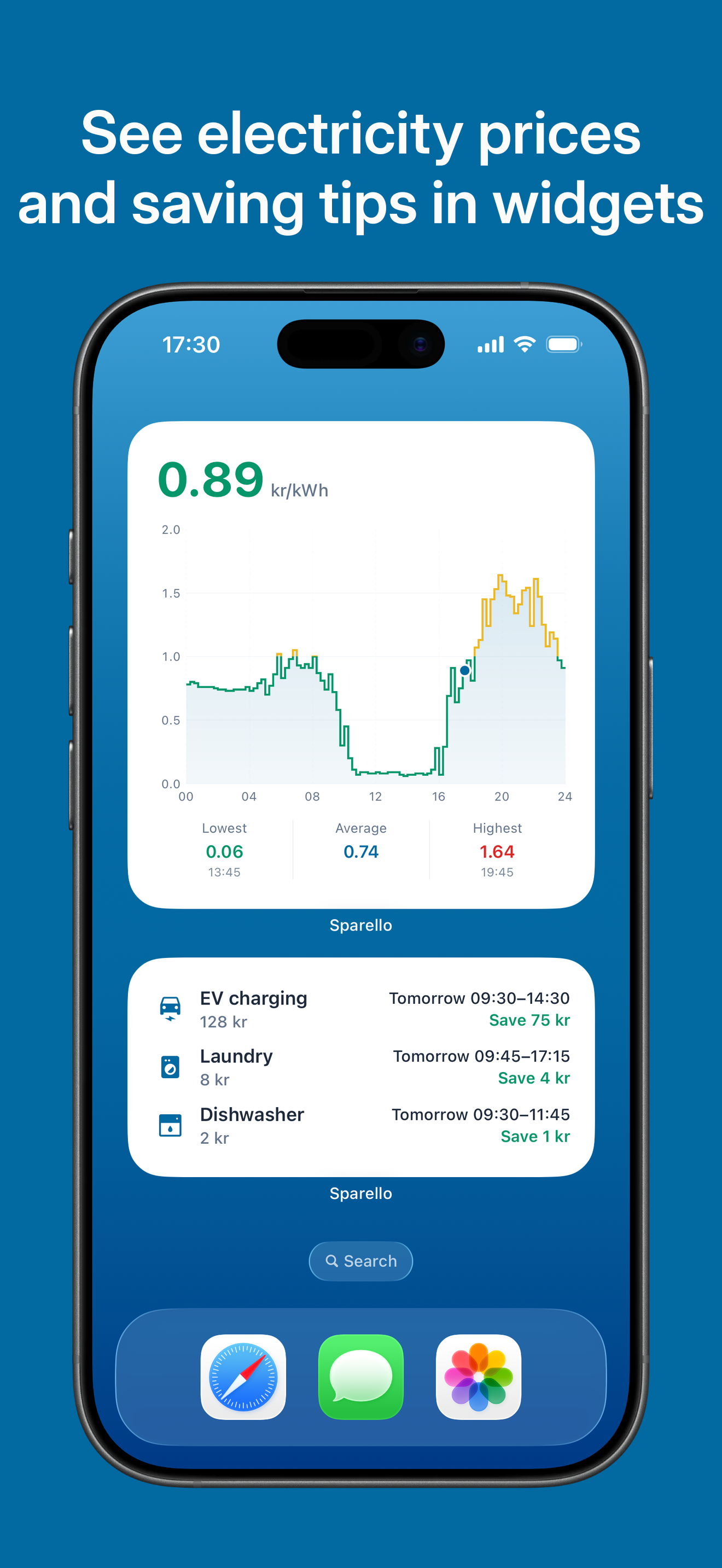 Sparello: Electricity prices screenshot 3