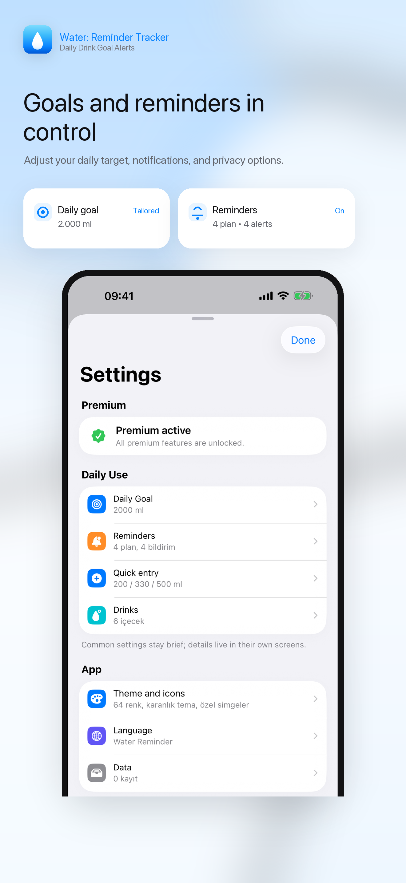 Water: Reminder Tracker