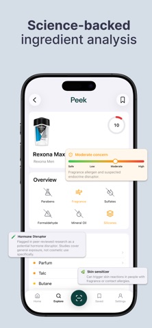 Food & Cosmetics Scanner: Peek iPhone screenshot