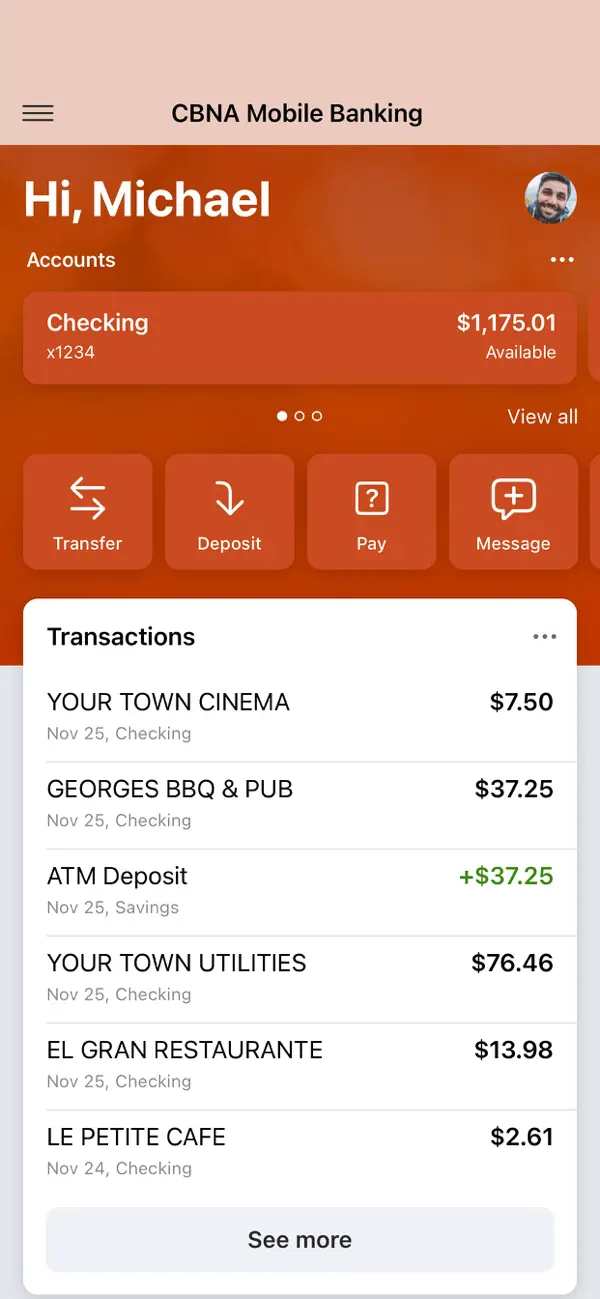 Screenshot #1 pour CBNA Mobile Banking