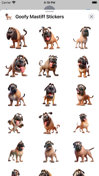 Goofy Mastiff Stickers