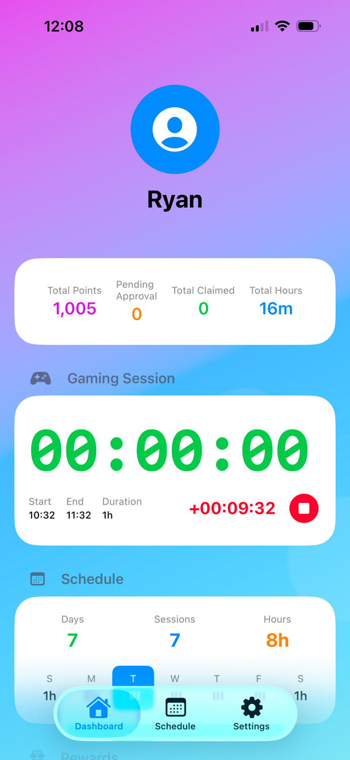 Player Two-Screen Time Rewards