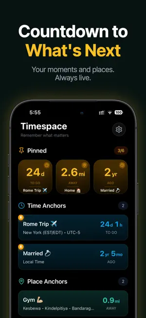Timespace: Countdown & Places screenshot 1