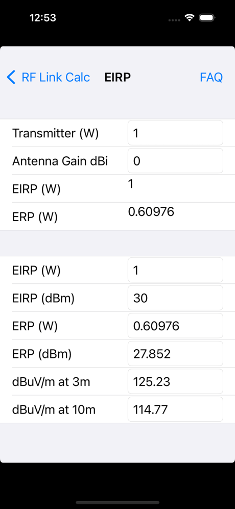 RF Link Calc screenshot 2