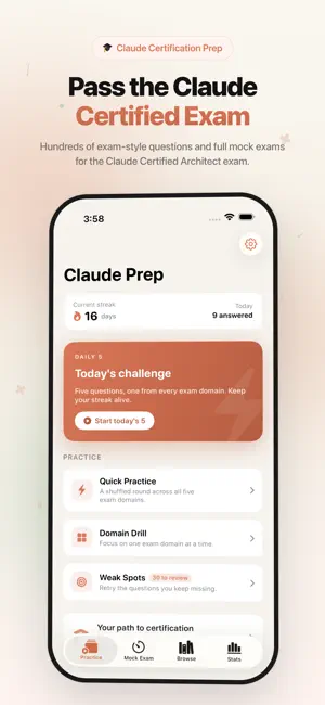 Cert Exam Prep for Claude Code screenshot 1