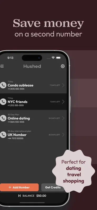 Hushed: US Second Phone Number screenshot 4 of 8