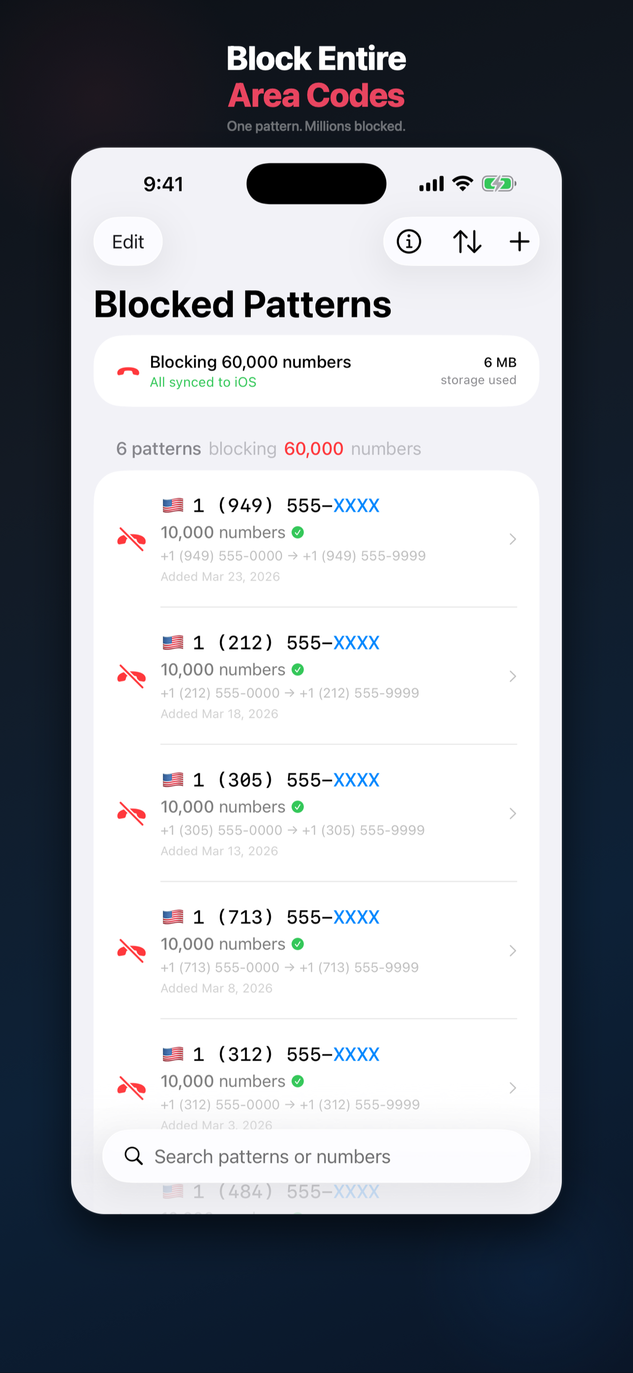 Phone Spam Pattern Blocker
