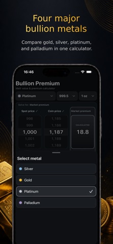 Bullion Premium Calculator iPhone screenshot