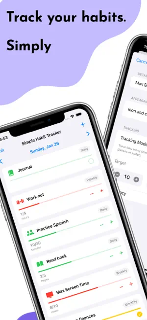 Simple Habit Tracker (SHT) screenshot 1