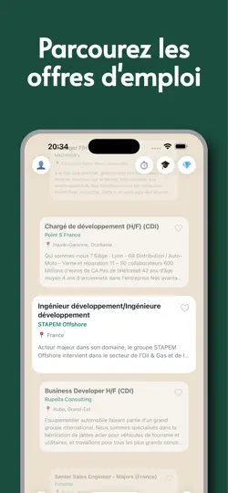 Capture d'écran de JobFinder : Emploi, CV, Coach sur iPhone 1