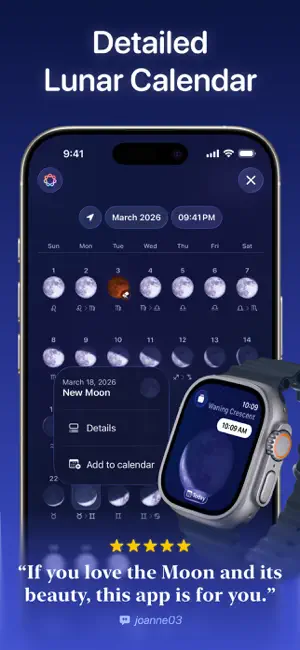 Moonlitt: Moon Phase Tracker iPhone screenshot 2