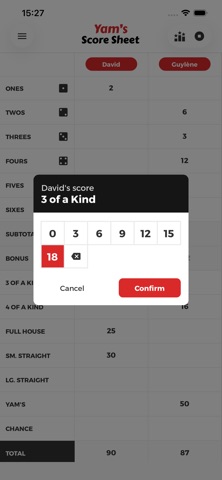 Yam's Score Sheet Screenshot 3 of 3