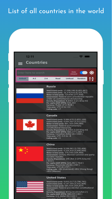 Country Insights Screenshot