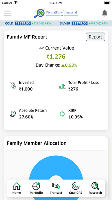 PivotalFlow Financial Screenshot