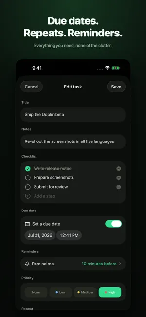 Doblin: One-Task To-Do List screenshot 4