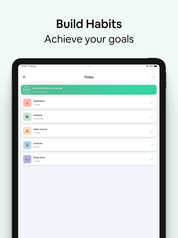 Habit Tracker - Habit Rewards iPad screenshot 1 - Productivity app