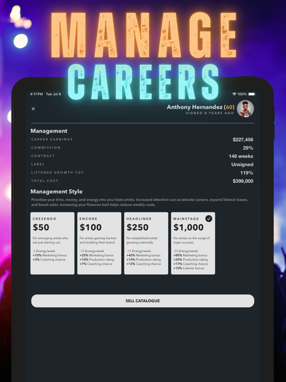 Music Band Manager Simulator iPad screenshot 7 - Games app