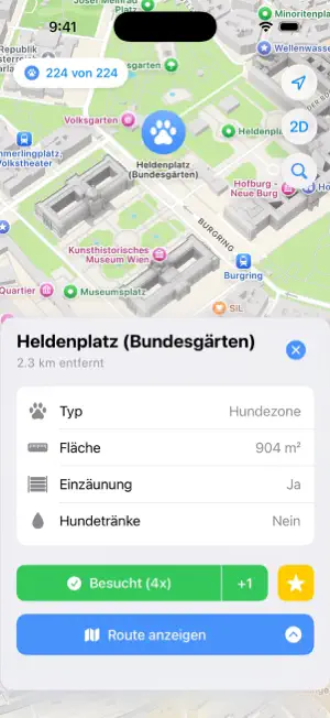 Hundezonen Tracker screenshot 2