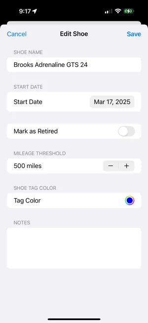 Tread Tracker Miles screenshot 2