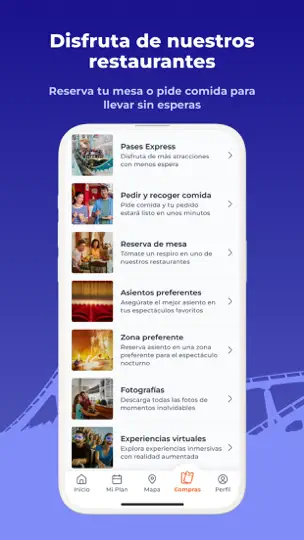Captura de pantalla de PortAventura World en iPhone 7