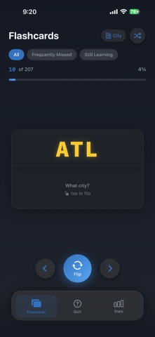 Learn Airport Codes iPhone screenshot