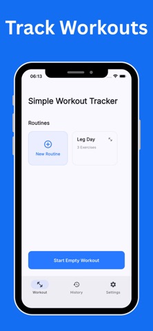 Simple Workout Tracker: Gym iPhone screenshot