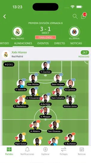 Captura de pantalla de BeSoccer Plus en iPhone 2