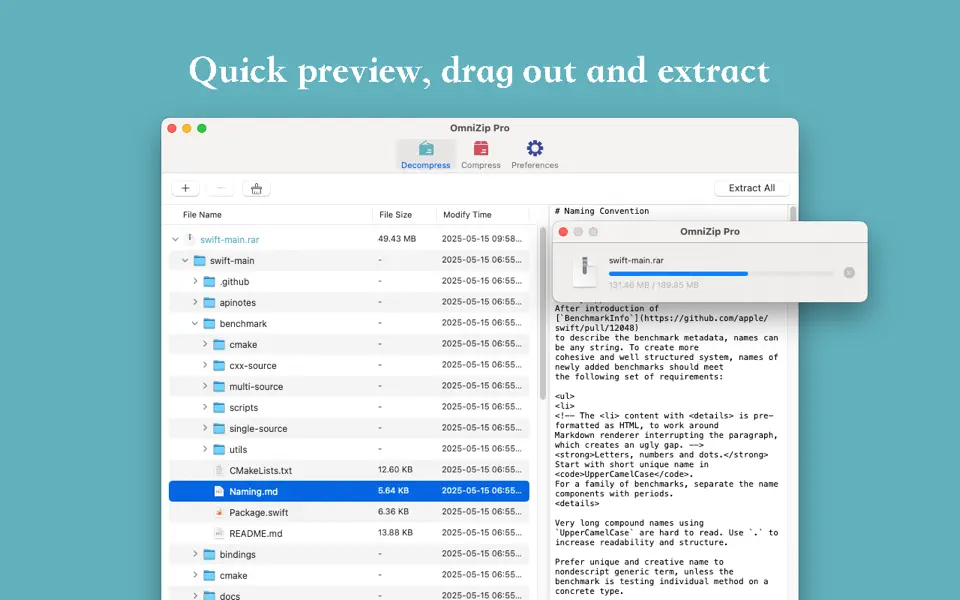 Screenshot 1 of OmniZip – WinRAR Extractor 2.4.1
