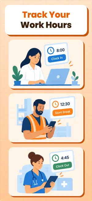 Hours Tracker: Work Time Clock screenshot 1