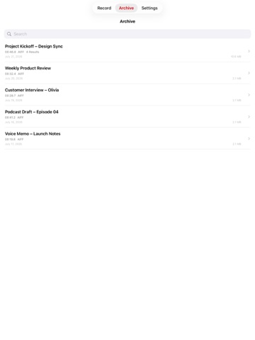 REDREC - Offline Transcription iPad screenshot