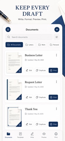 Letter Printer: PDF Writer iPhone screenshot