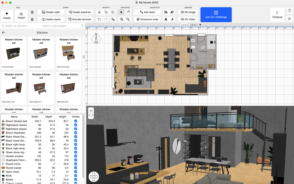 #1. Sweet Home 3D Plan Your House (macOS) 由: AI Photo Editor Lab SRL
