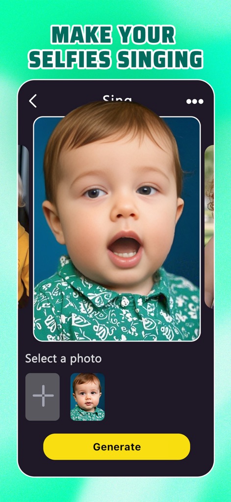Animator - AI photo dance - Animator makes photos sing, animating facial expressions in selfies or baby pictures into lively musical performances with a simple upload.