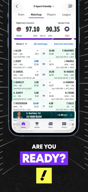 Yahoo Fantasy Sports: NBA, MLB iPhone screenshot 5