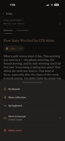 Meet Luna: A Private Journal iPhone screenshot