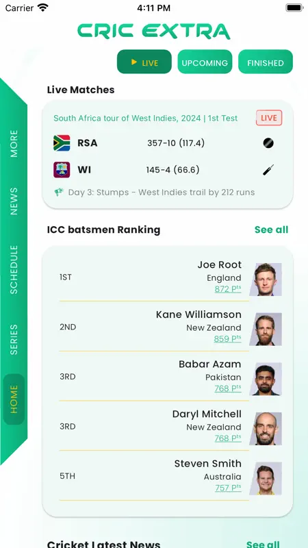 Cricket Live - CricExtra screenshot 1 of 8