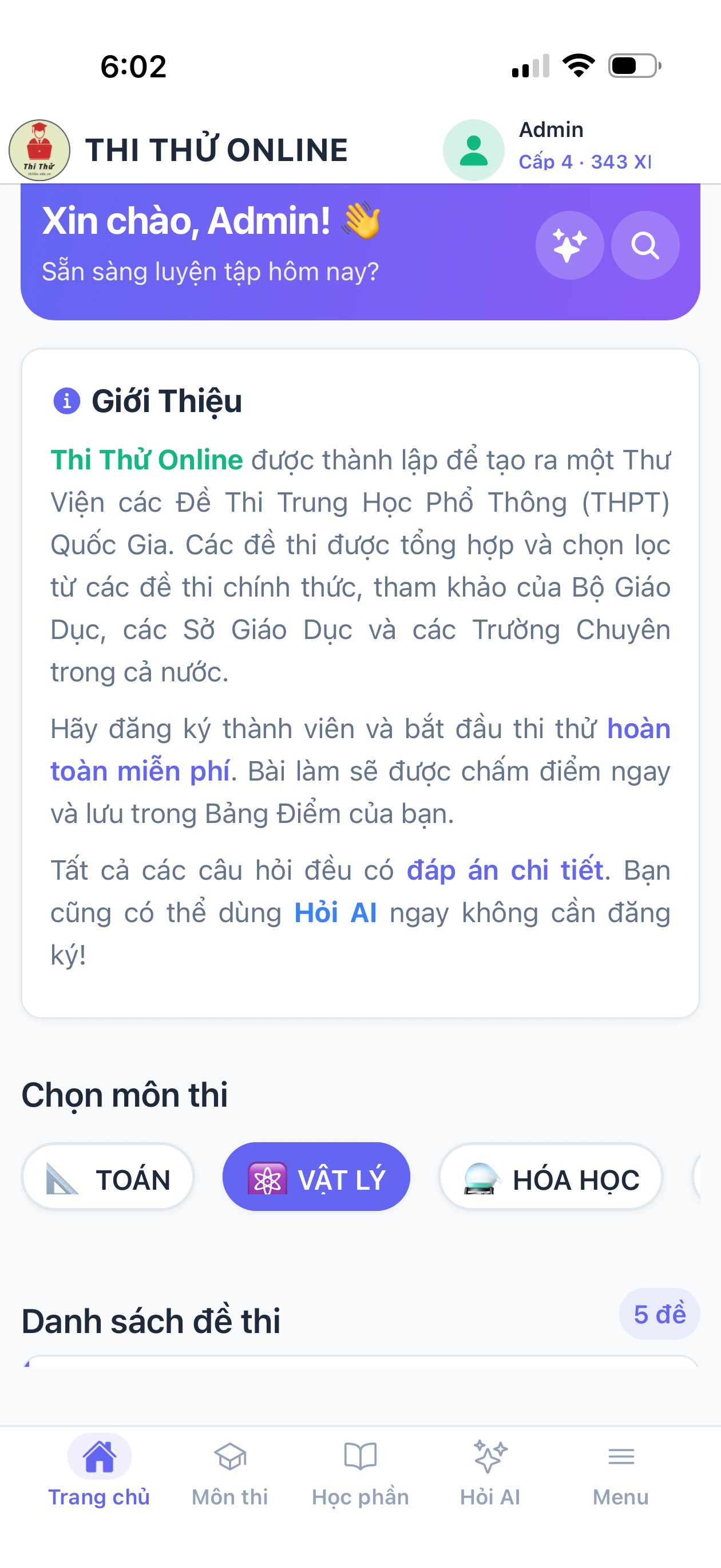 Thi Thử Online