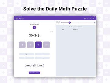 Equ8: Daily Math Puzzle iPad screenshot