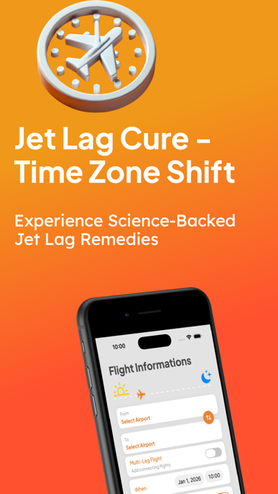 Jet Lag Cure - Time Zone Shift app screenshot
