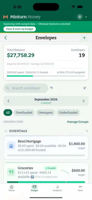 Minturn Money: Budget & Save screenshot 2