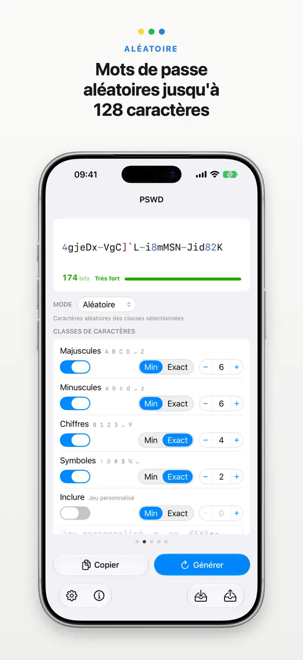 Screenshot #1 pour PSWD: Créateur de mot de passe